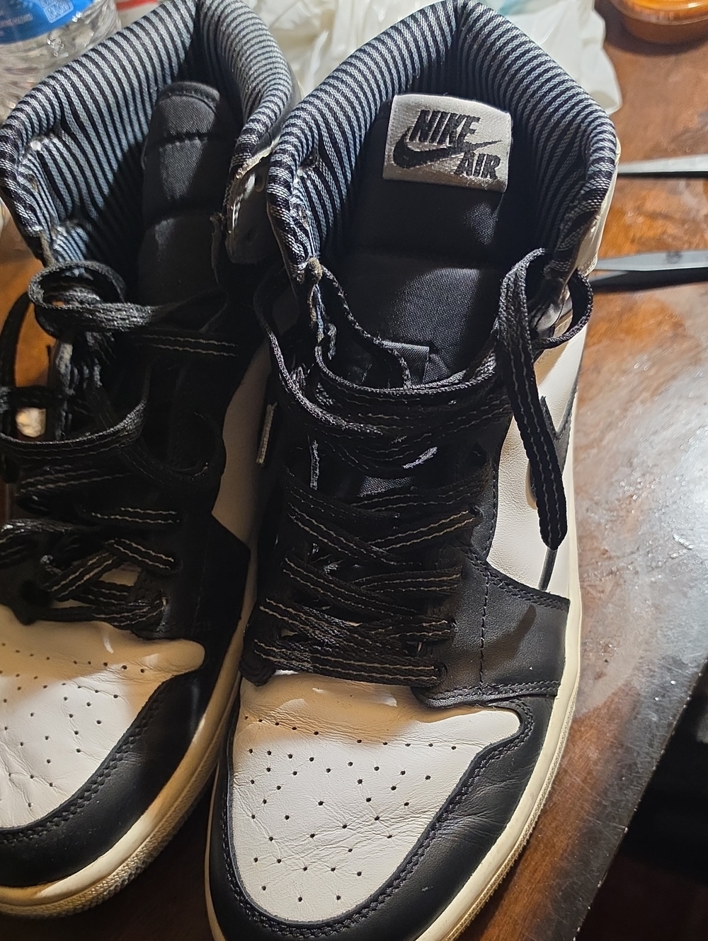 Jordan Black and White High-Top Sneakers